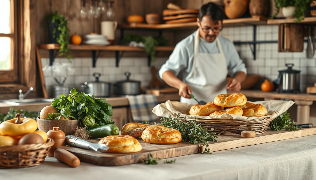 Balanced healthy meal prepared in a home kitchen